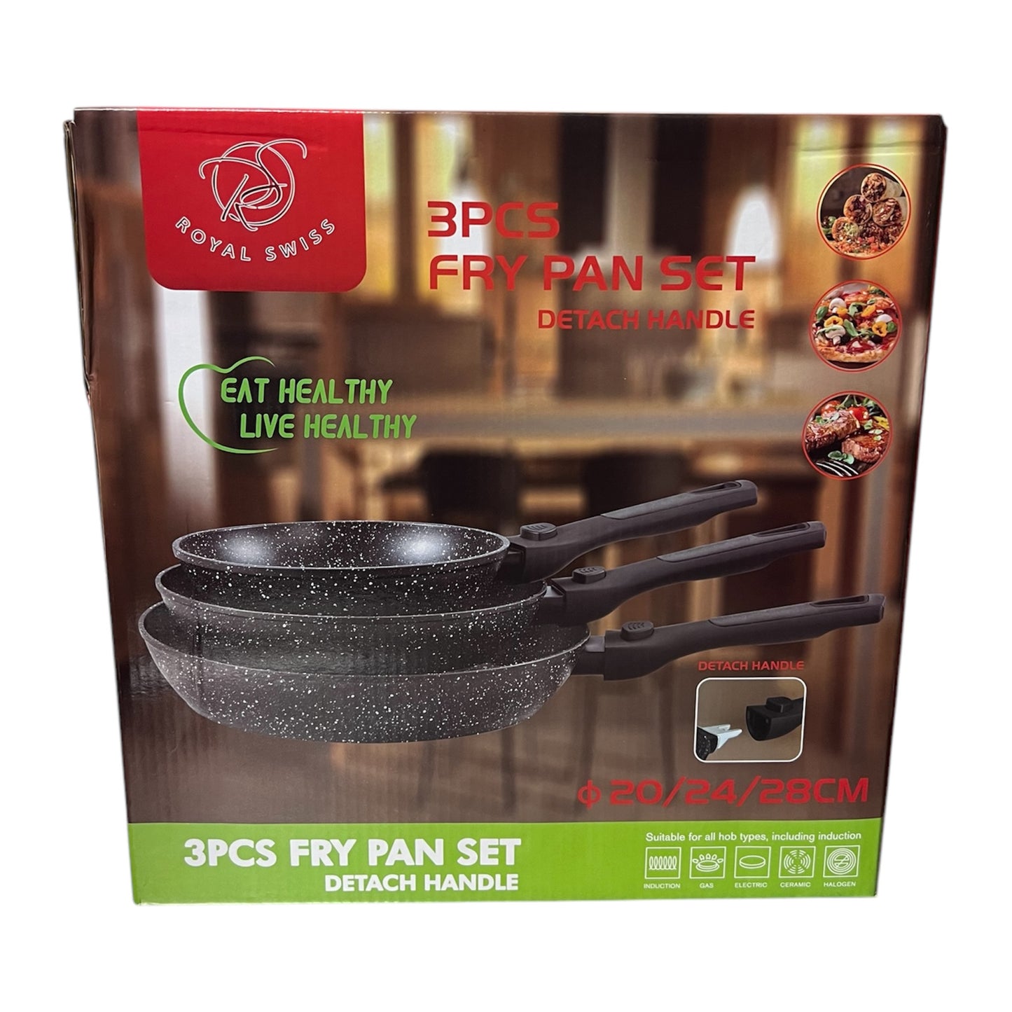 Royal Swiss - 3 Piece Frying Pan Set