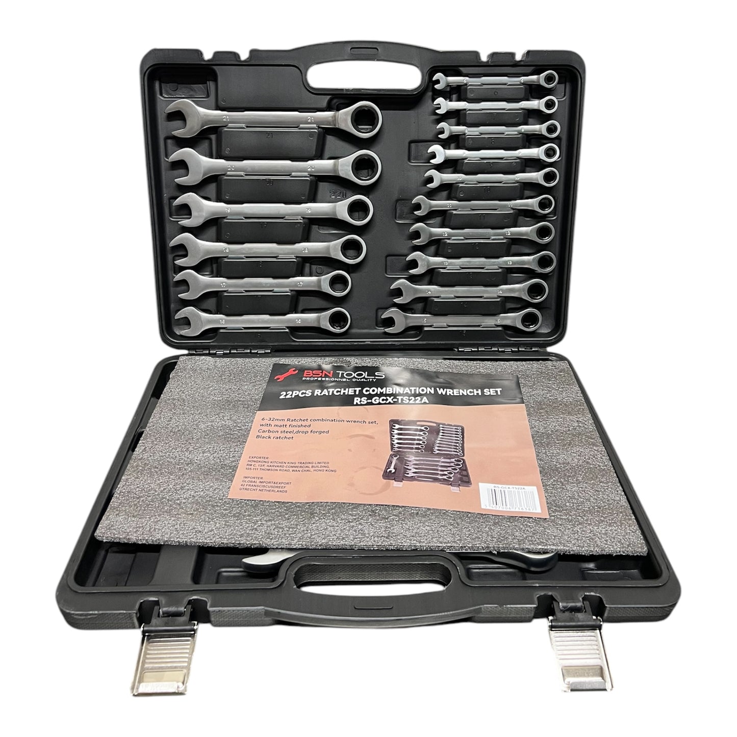 Open End Wrench Set - 22 Pieces