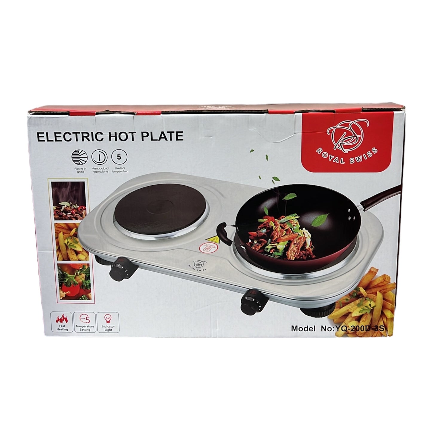 Placa de Cocina Eléctrica Doble
