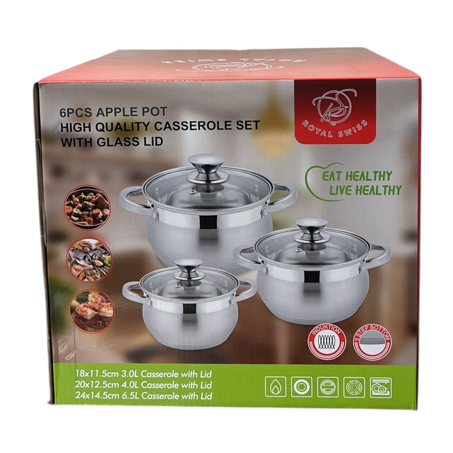 Royal Swiss - 6 Piece Cookware Set